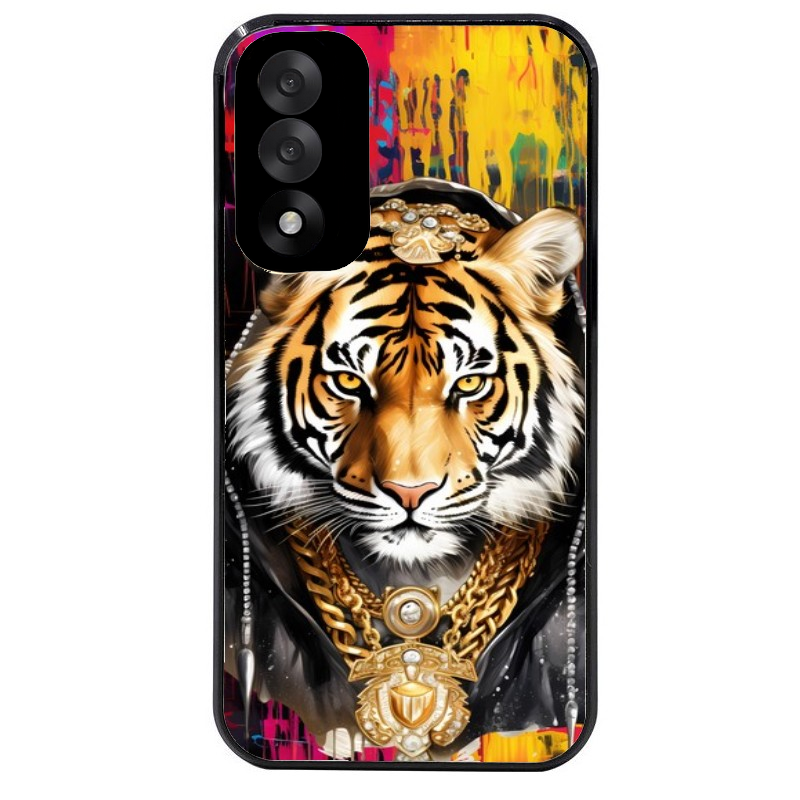 Coque noire taperso pour OnePlus Nord 5 avec motif tigre style hip hop protection antichoc personnalisée