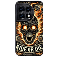 Coque noire taperso pour OnePlus 11 et 12 avec motif tete de mort flamme protection antichoc personnalisée