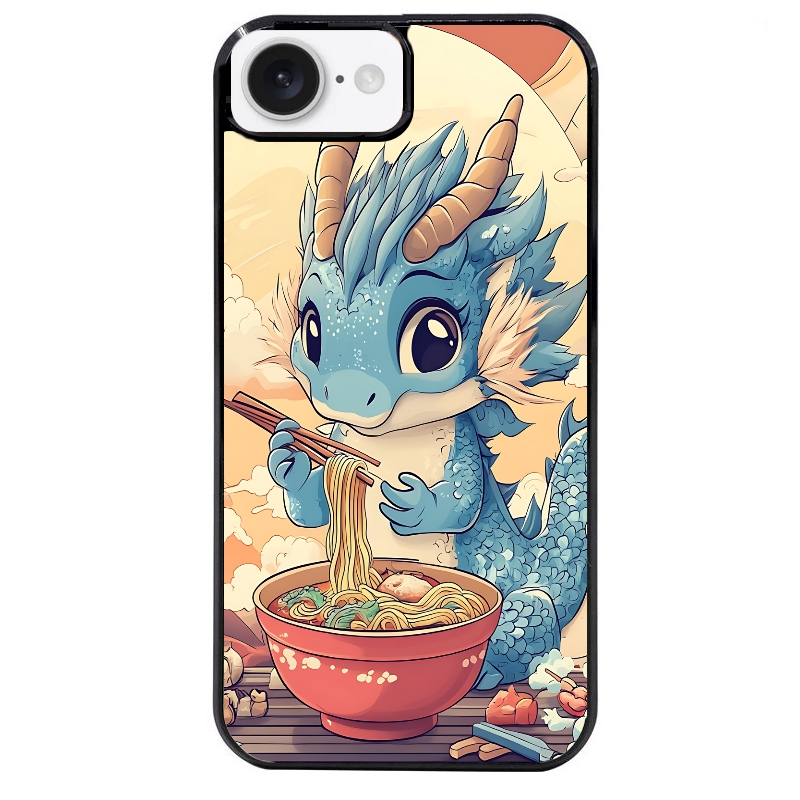 Coque noire taperso pour Iphone 17 17E AIR MAX PRO avec motif dragon ramen 2 protection antichoc personnalisée