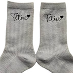 Chaussettes paillettes argent motif tëtue