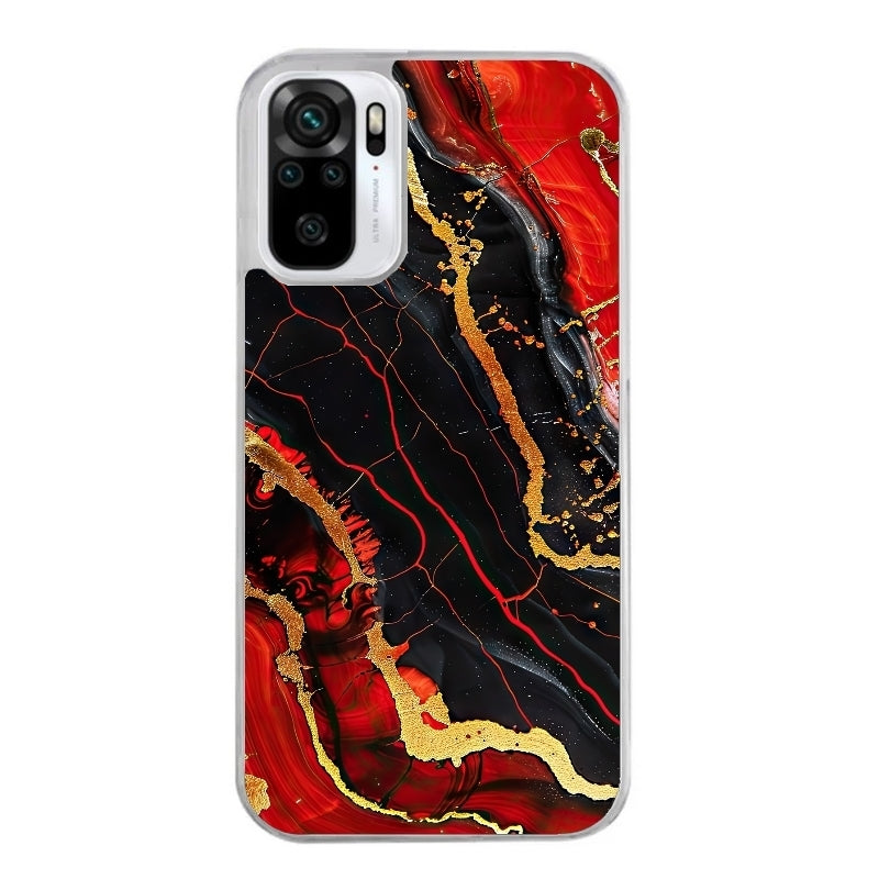 Coque taperso pour Redmi Note 10 4G 5G PRO 10S avec motif marbre rouge protection antichoc personnalisée