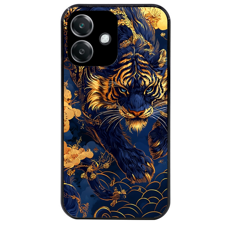Coque noire taperso pour OPPO A40 avec motif tigre et fleur protection antichoc personnalisée