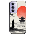 Coque noire taperso pour Redmi 15 4G et 5G avec motif samourai et temple personnalisee protection antichoc personnalisée