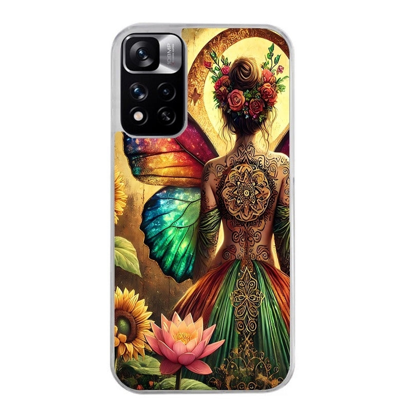Coque taperso pour Redmi Note 11 4G PRO 5G 11S avec motif fee et fleurs protection antichoc personnalisée