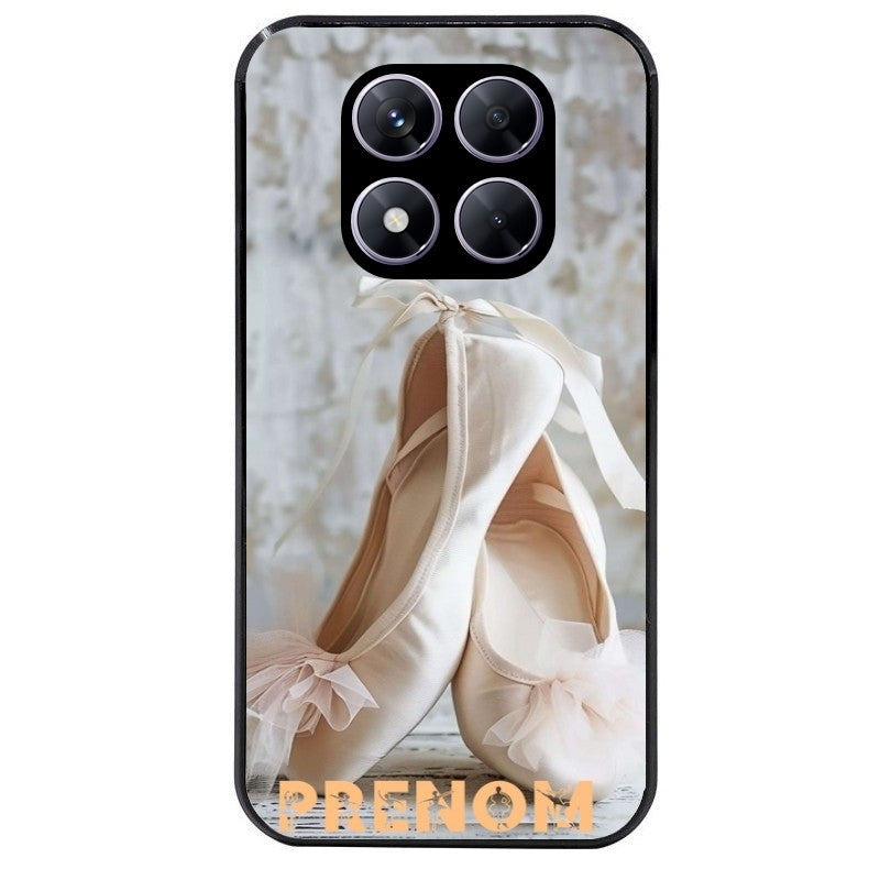 Coque noire taperso pour Redmi Note 14 et PRO PLUS 4G 5G avec motif ballerine danse personnalisee protection antichoc personnalisée