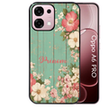 Coque noire taperso pour OPPO A6 PRO 4G et 5G avec motif bois et fleur avec votre prenom protection antichoc personnalisée