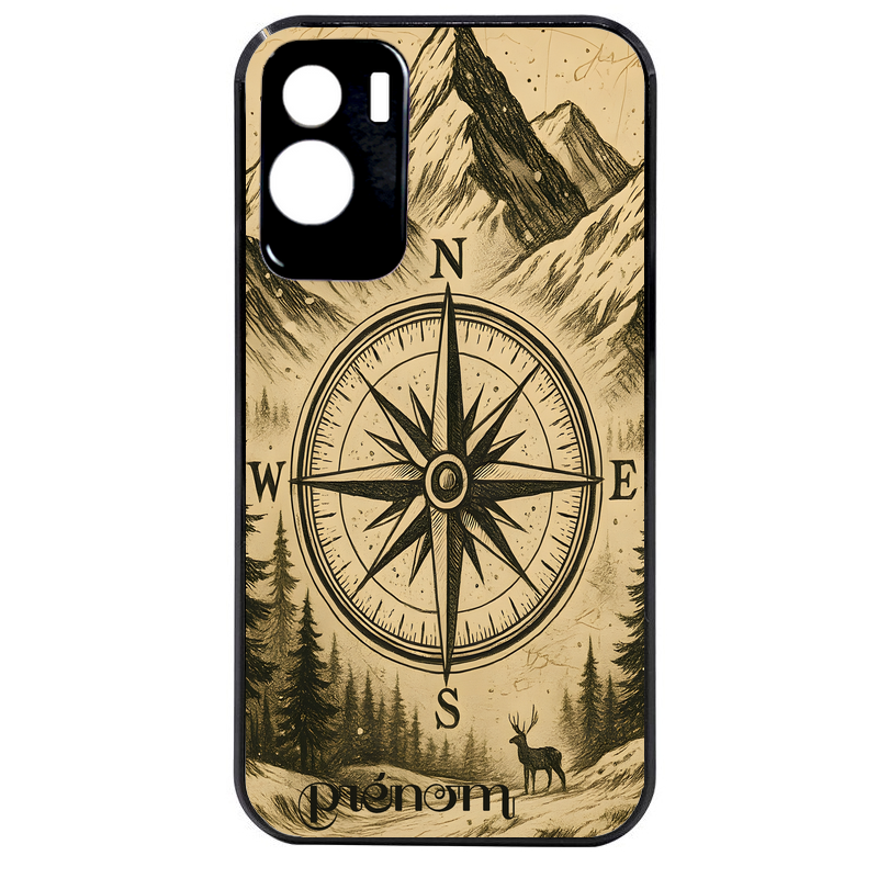 Coque noire taperso pour Honor 70 LITE 90 et LITE avec motif voyage et boussole protection antichoc personnalisée