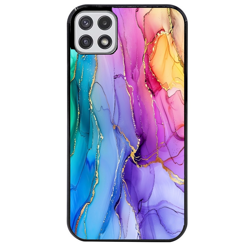 Coque noire taperso pour galaxy A22 A32 A52 A52S 4G 5G  avec motif marbre tie dye protection antichoc personnalisée