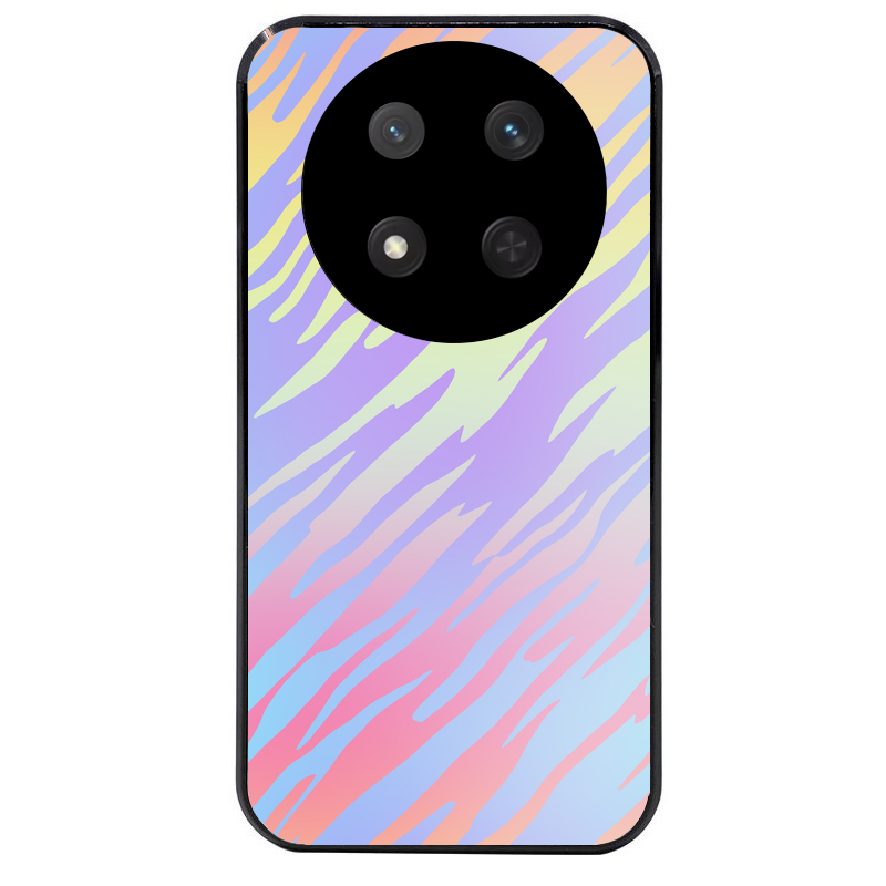 Coque noire taperso pour Magic 7 LITE et PRO avec motif zebre pastel protection antichoc personnalisée