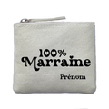 Porte monnaie personnalisé marraine 100% ivoire en feutrine en feutrine ivoire