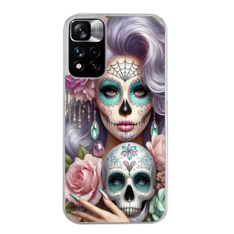 Coque taperso pour Redmi Note 10 4G 5G PRO 10S avec motif tete de mort calavera bijoux protection antichoc personnalisée