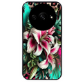 Coque noire taperso pour Redmi A3 avec motif leopard hibiscus protection antichoc personnalisée