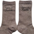 Chaussettes personnalisée paillettes bronze motif soeur formidable
