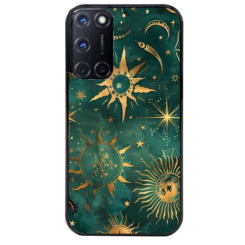 Coque noire taperso pour OPPO Reno 8 LITE avec motif lune et astro protection antichoc personnalisée
