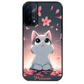 Coque noire taperso pour OPPO A54 et A74 5G avec motif chat anime avec votre prenom protection antichoc personnalisée