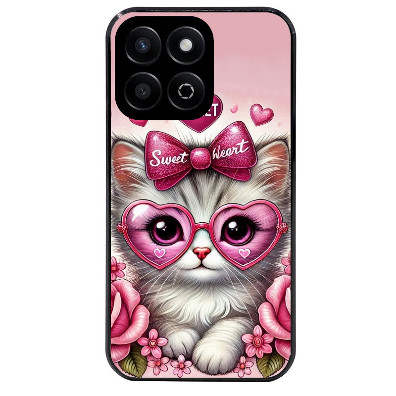 Coque noire taperso pour Honor 70 LITE 90 et LITE avec motif chat lunettes protection antichoc personnalisée