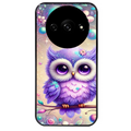 Coque noire taperso pour Redmi A3 avec motif chouette violette protection antichoc personnalisée