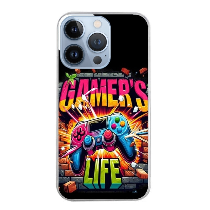 Coque taperso pour Iphone 12 et PRO MINI PRO MAX avec motif gamer life protection antichoc personnalisée