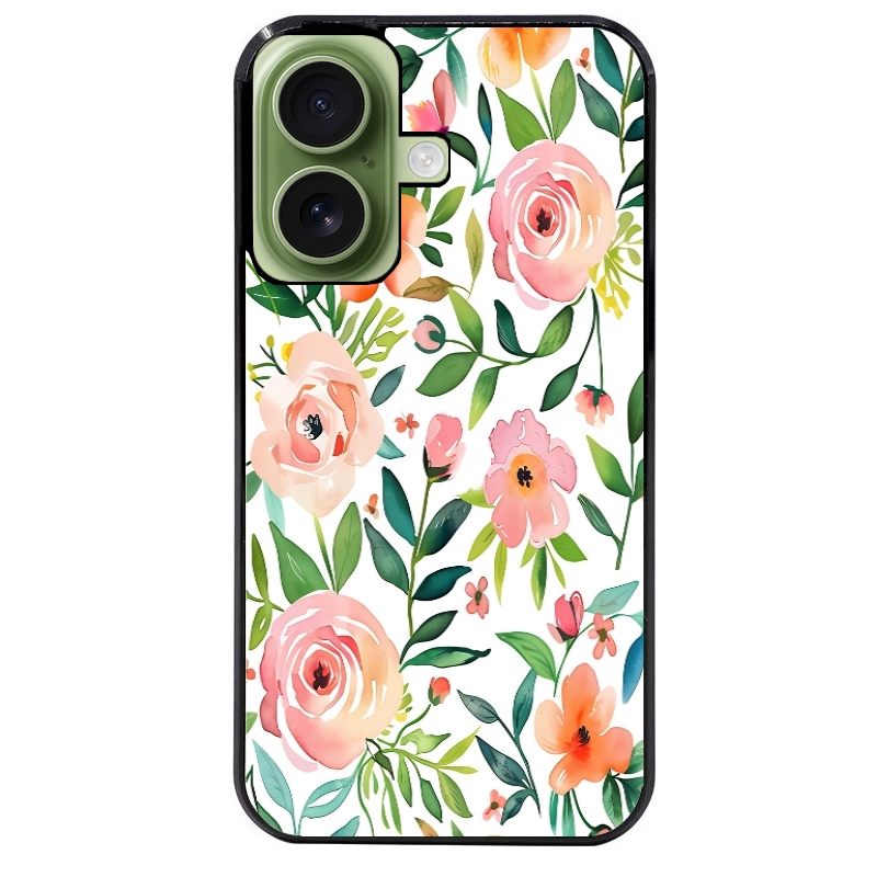 Coque noire taperso pour Iphone 17 17E AIR MAX PRO avec motif fleur des champs protection antichoc personnalisée