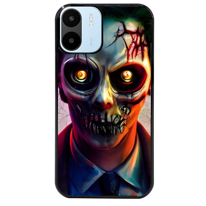 Coque noire taperso pour Redmi A1 et A2 motif joker style zombie protection antichoc personnalisée