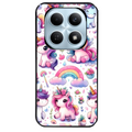 Coque noire taperso pour POCO M8 5G et PRO 5G avec motif licorne arc en ciel protection antichoc personnalisée