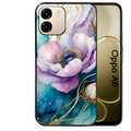 Coque noire taperso pour OPPO A6 A6X 4G et 5G avec motif marbre fleur protection antichoc personnalisée
