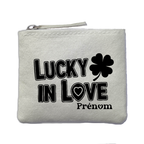 Chaussettes personnalisées paillettes rose motif love lucky