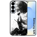 Coque noire taperso pour galaxy S26 et PLUS ULTRA FE avec motif samourai et lune protection antichoc personnalisée