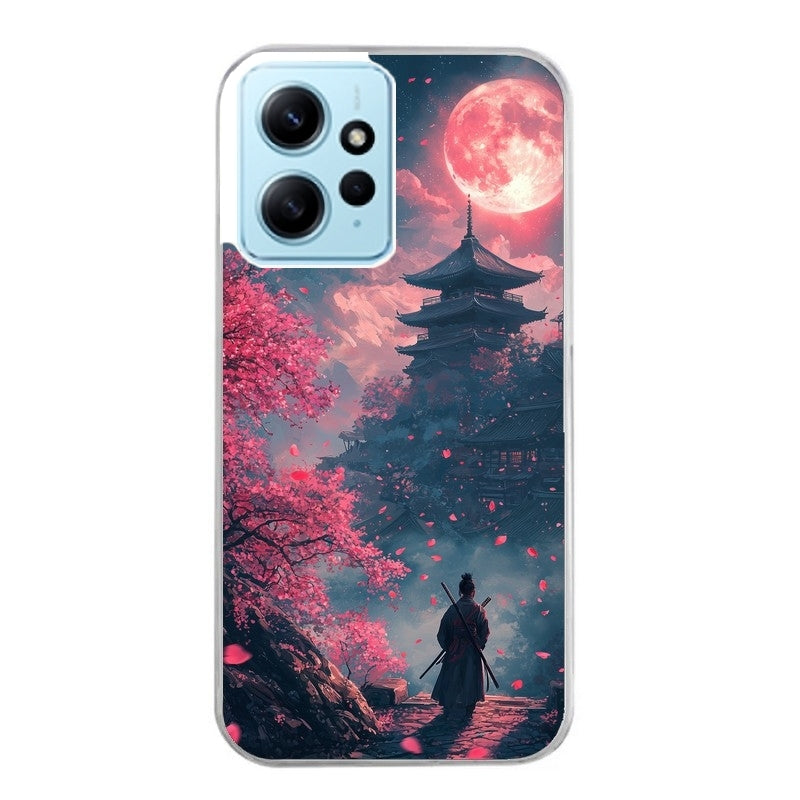 Coque taperso pour POCO X5 5G avec motif samourai cerisier protection antichoc personnalisée