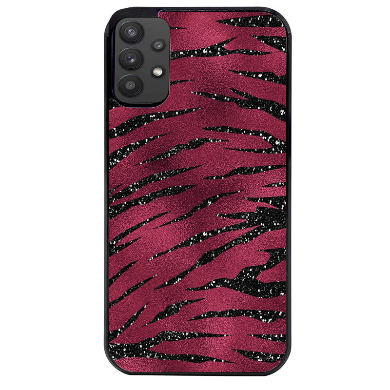 Coque noire taperso pour galaxy A22 A32 A52 A52S 4G 5G  avec motif zebre grenat protection antichoc personnalisée