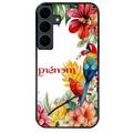 Coque noire taperso pour galaxy A06 A16 A26 A36 A56 avec motif perroquet personnalisee protection antichoc personnalisée