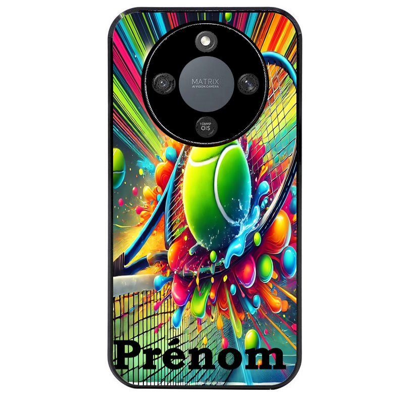 Coque noire taperso pour Honor X9A avec motif tennis color personnalisee protection antichoc personnalisée