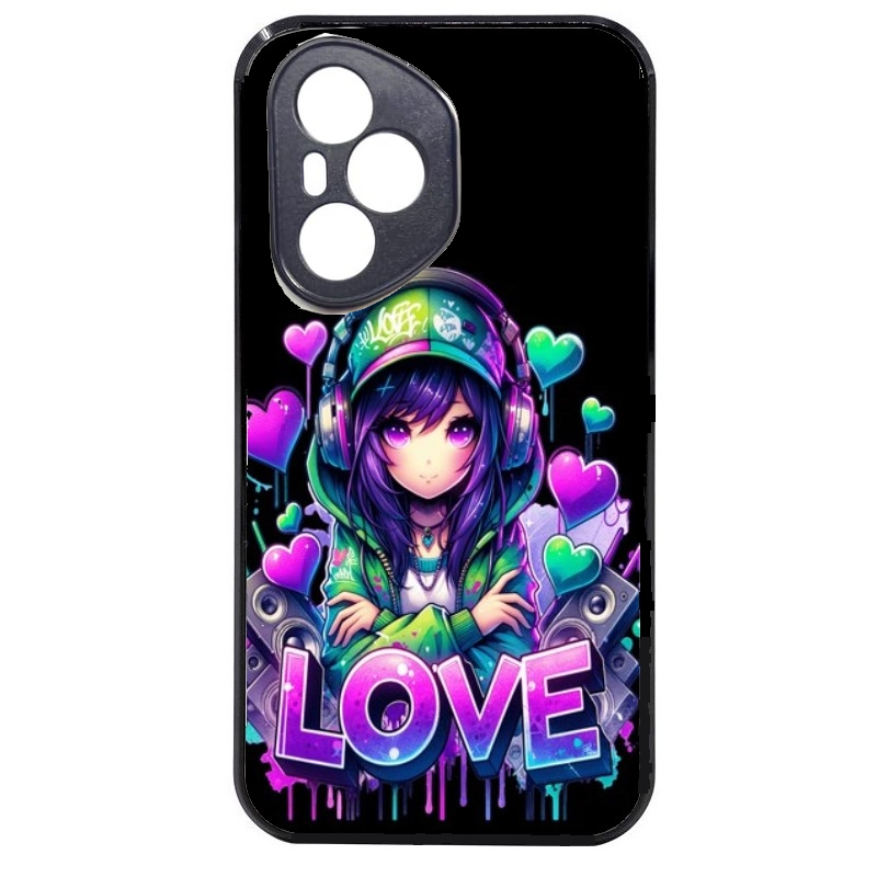 Coque noire taperso pour Honor 400 et Lite Pro Smart avec motif anime manga et love protection antichoc personnalisée