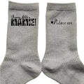 Chaussettes personnalisée paillettes argent motif bonne fëte mamie