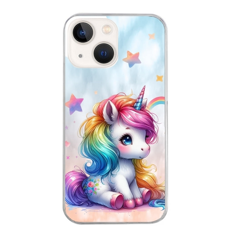 Coque taperso pour Iphone 15 et PRO PLUS PRO MAX avec motif licorne et etoiles protection antichoc personnalisée
