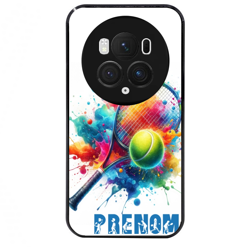 Coque noire taperso pour Magic 5 6 LITE et PRO avec motif tennis raquette personnalisee protection antichoc personnalisée