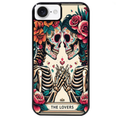 Coque noire taperso pour Iphone 16 16E PLUS MAX PRO avec motif tete de mort lovers protection antichoc personnalisée
