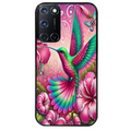 Coque noire taperso pour OPPO Reno 8 LITE avec motif colibri et fleurs protection antichoc personnalisée