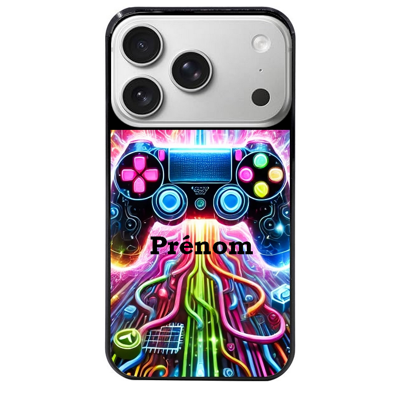 Coque noire taperso pour Iphone 17 17E AIR MAX PRO avec motif gamer electro personnalisee protection antichoc personnalisée