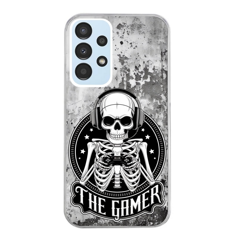 Coque taperso pour Galaxy A13 4G et 5G A23 A53 avec motif tete de mort gamer beton protection antichoc personnalisée