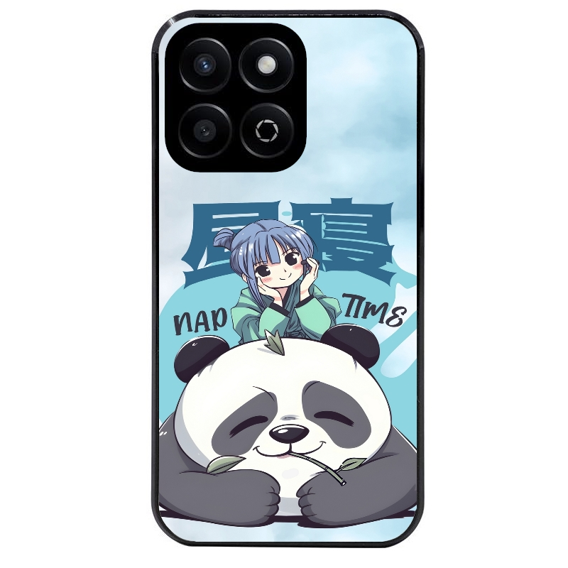 Coque noire taperso pour Honor X8 5G avec motif panda anime protection antichoc personnalisée