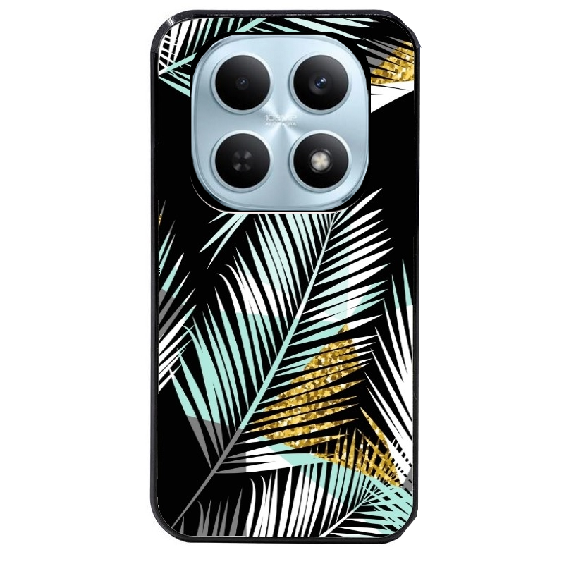 Coque noire taperso pour POCO M8 5G et PRO 5G avec motif palmier noir protection antichoc personnalisée