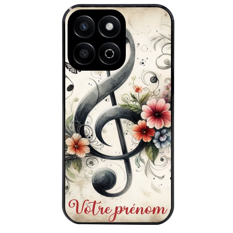 Coque noire taperso pour Honor 70 LITE 90 et LITE avec motif musique cle sol personnalisee protection antichoc personnalisée