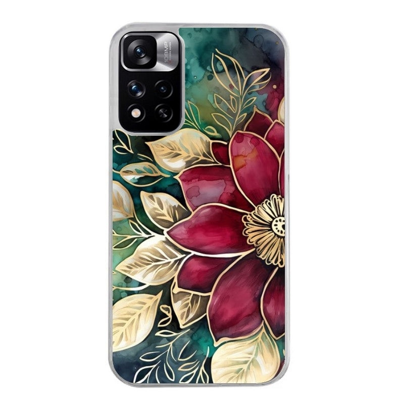Coque taperso pour Redmi Note 12 4G 5G PRO 4G avec motif fleur poinsettia style noel protection antichoc personnalisée