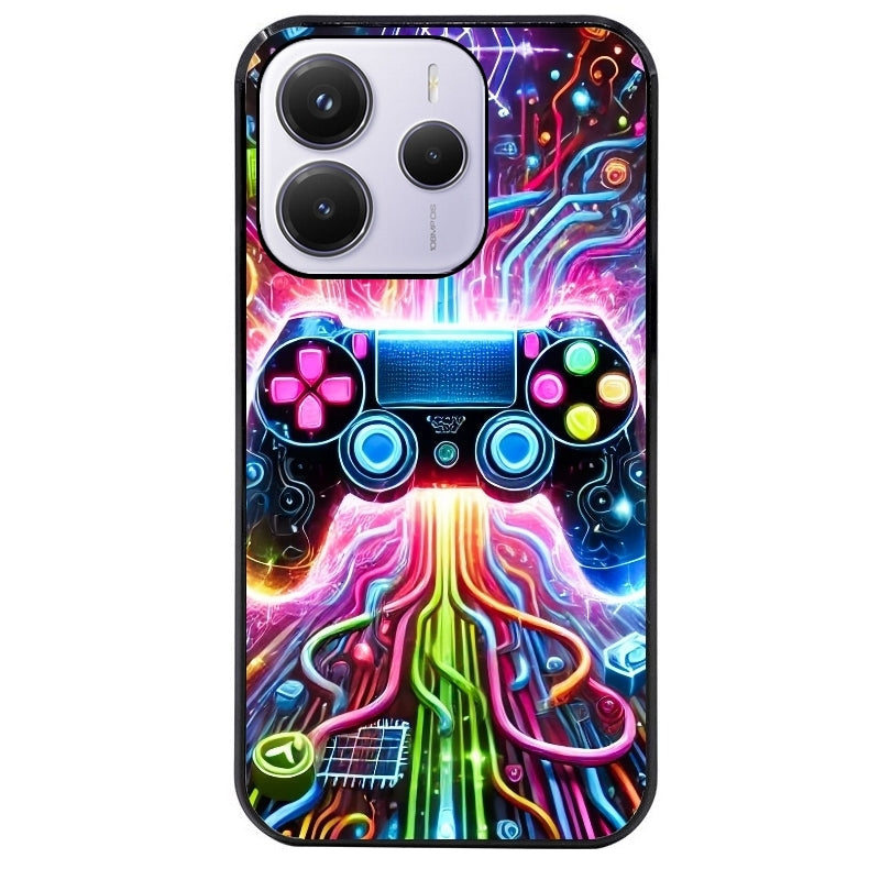 Coque noire taperso pour Redmi Note 14 et PRO PLUS 4G 5G avec motif gamer electro personnalisee protection antichoc personnalisée