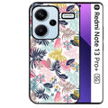 Coque noire taperso pour Redmi Note 13 PRO PLUS 5G avec motif jungle et fleur rose protection antichoc personnalisée