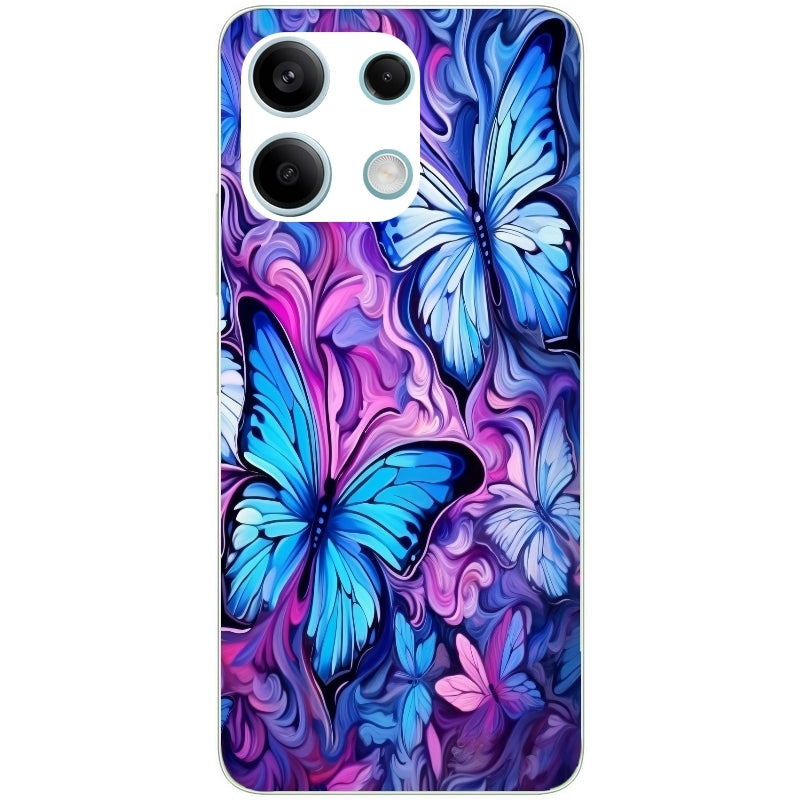Coque taperso pour POCO M6 PRO 4G avec motif papillon violet uv protection antichoc personnalisée