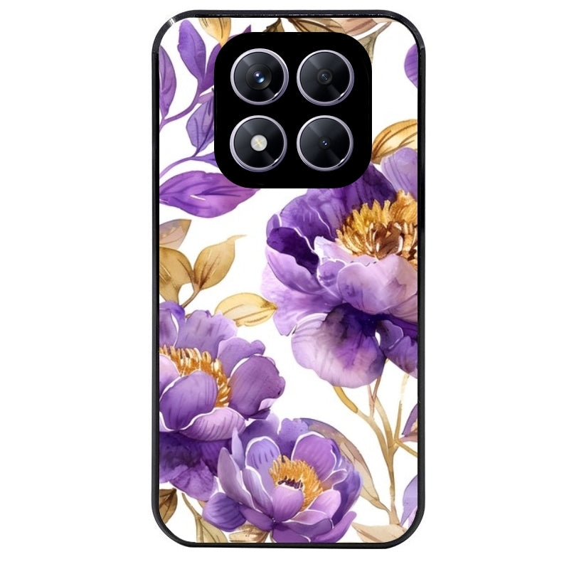 Coque noire taperso pour Redmi Note 14 et PRO PLUS 4G 5G avec motif fleur pivoine protection antichoc personnalisée