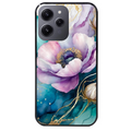 Coque noire taperso pour Redmi 12 4G et 5G avec motif marbre fleur protection antichoc personnalisée