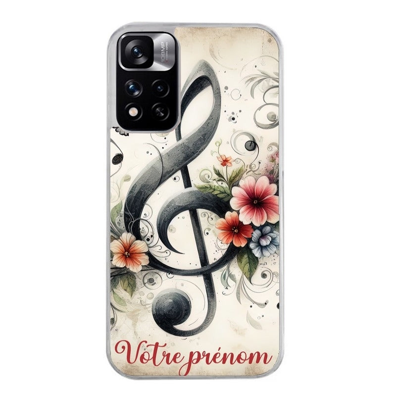 Coque taperso pour Redmi Note 11 4G PRO 5G 11S avec motif musique cle sol personnalisee protection antichoc personnalisée